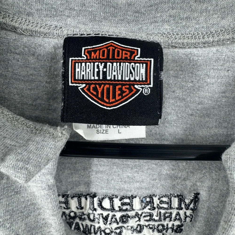 Harley-Davidson Mens Gray Embroidered Skull Muscle Tee Conway NH Size L‎